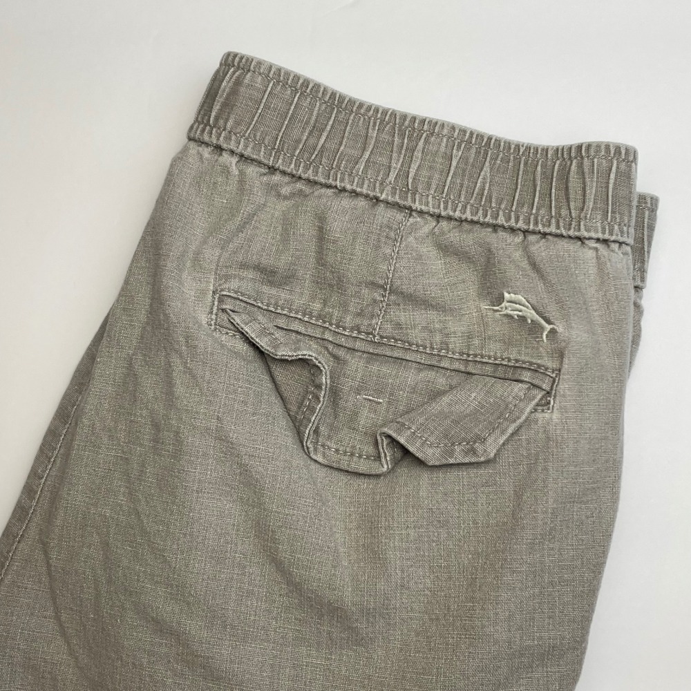 Tommy Bahama Cargo Shorts Mens Medium Grey Linen Blend 9" Inseam Casual Golf
